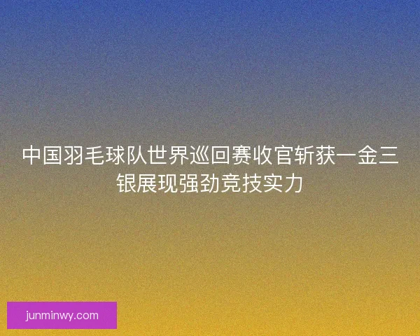 中国羽毛球队世界巡回赛收官斩获一金三银展现强劲竞技实力