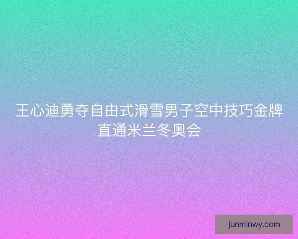 王心迪勇夺自由式滑雪男子空中技巧金牌直通米兰冬奥会 王心迪勇夺自由式滑雪男子空中技巧金牌直通米兰冬奥会